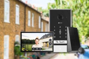 Videointerfon Wi-Fi cu panou solar pentru locuinte.