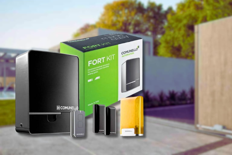 Kit automatizare poarta culisanta cu placa de comanda.