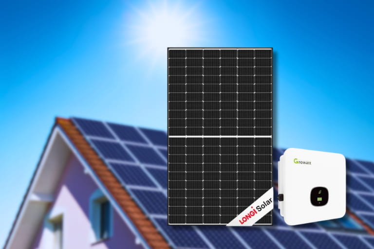 Kit fotovoltaic cu invertor si 21 panouri monocristaline.